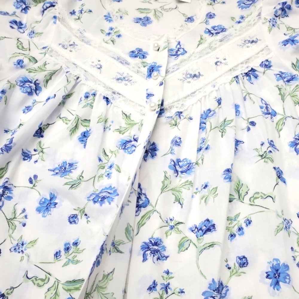Ship'n Shore Vtg Sleeveless Ruffle Traditional Nightgown & Robe Set Sz Sm - Picture 16 of 16